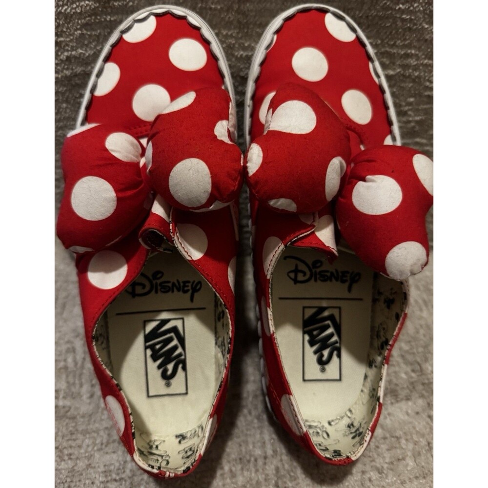 EUC VANS X DISNEY AUTHENTIC MINNIE MOUSE BOW POLKA DOT WOMEN’S 9.5 MEN’s 8.0